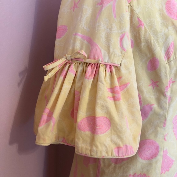 VTG Novelty Beach Print Ruffle Sleeve Dress - Picture 5 of 6